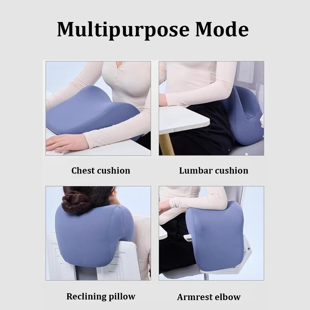 Multifunctional Office Chair Headrest – Memory Foam Neck Support and Nap Pillow with Ergonomic Design - Delicate Leather