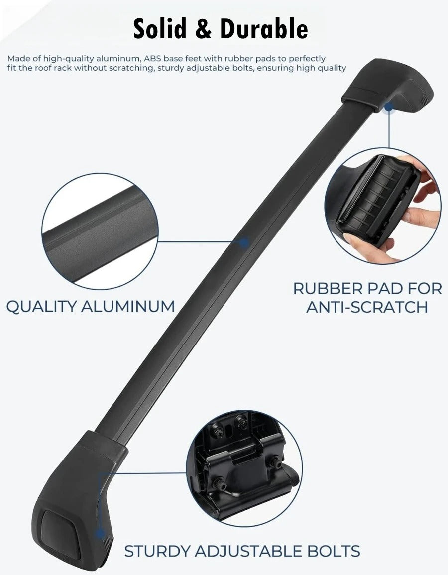 Lockable Roof Rack Cross Bars for Hyundai Palisade (2019-2024) - Aluminum Roof Rail Cargo Carrier - Delicate Leather