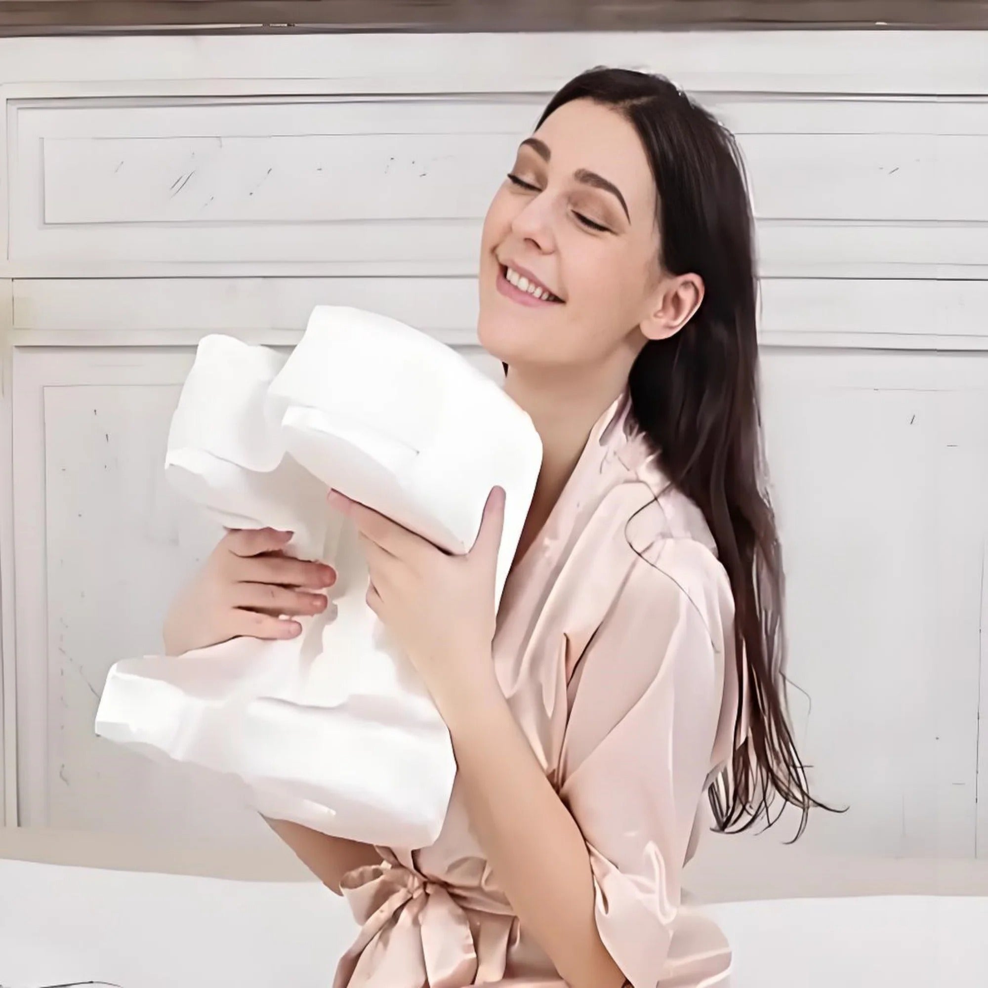 Memory Foam Beauty Pillow – Anti-Wrinkle, Anti-Aging Face Pillow for Wrinkle Prevention - Delicate Leather