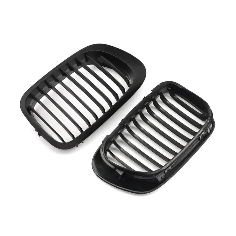 MagicKit Matte Black Kidney Grilles for BMW 3-Series E46 Coupe (1999-2003 Pre-facelift) - Delicate Leather