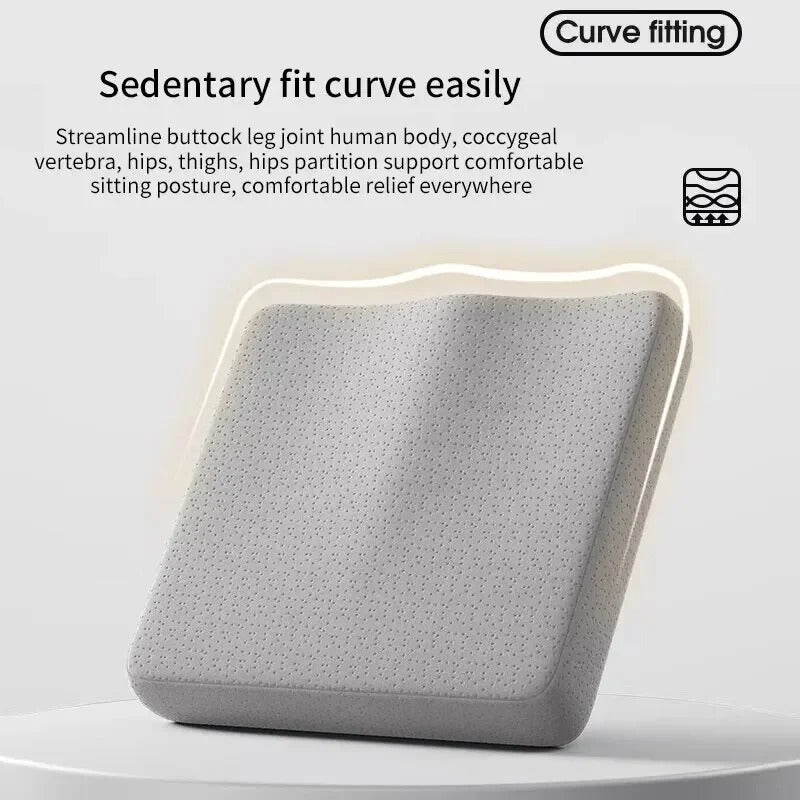 Orthopedic Memory Foam Seat Cushion – Sciatica and Back Pain Relief for Office Chairs and Car Seats - Delicate Leather