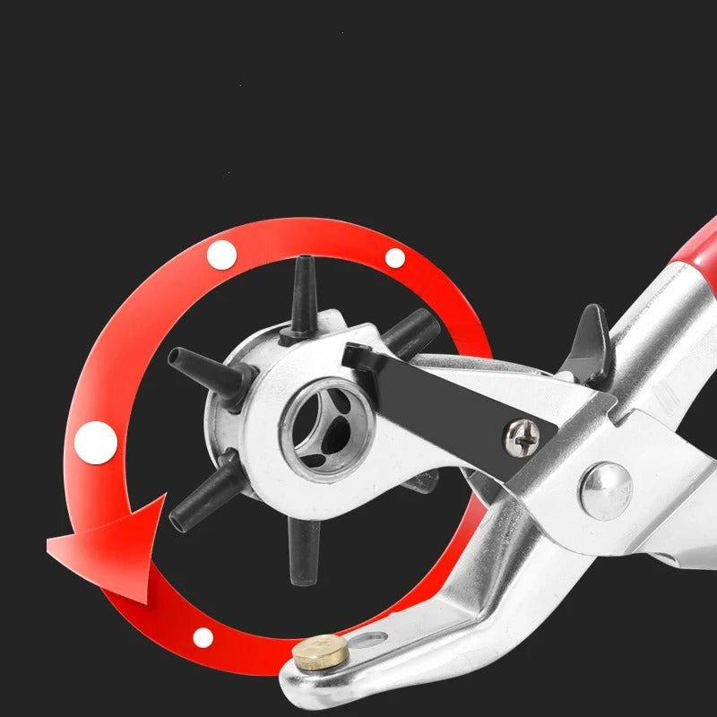Multifunctional Leather Hole Punch Tool - 6 Round Holes Carbon Steel Belt Puncher (2.0-4.5mm) - Delicate Leather