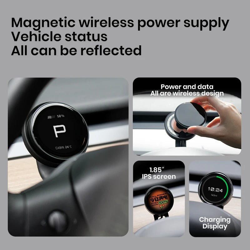 Wireless Cluster Speedometer for Tesla Model Y/3 – Performance Dashboard Upgrade - Delicate Leather