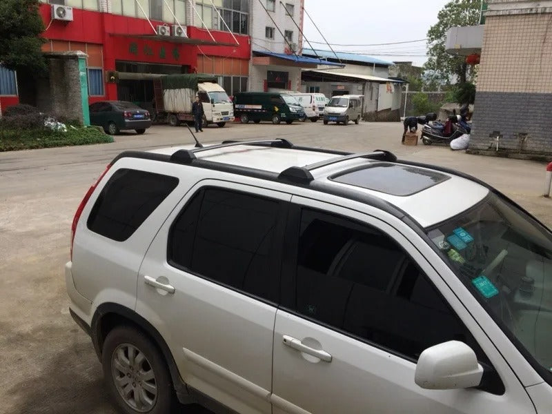 1 Pair Black Roof Rack Cross Bars for Honda CRV (2001-2007) - Aluminum Alloy, 132 LBS Capacity - Delicate Leather