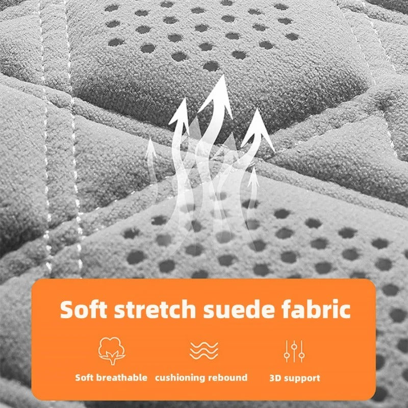 Universal Soft Suede Car Seat Cover - Breathable, Anti-Slip Driver's Support Cushion - Delicate Leather