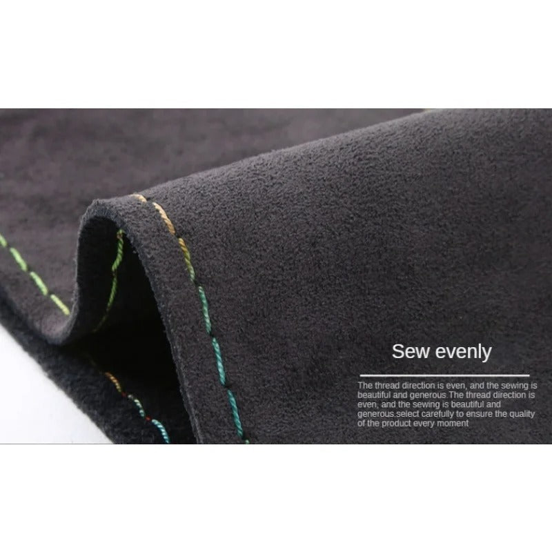 Suede Leather Braided Car Steering Wheel Cover – Universal 38cm DIY Hand-Stitched Handle Cover for All-Season Comfort and Style - Delicate Leather