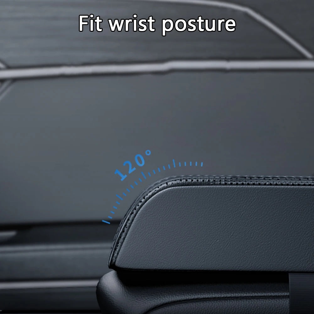 Adjustable Leather Armrest Cushion – Elbow Support and Seat Gap Organizer for Car Armrest Box - Delicate Leather