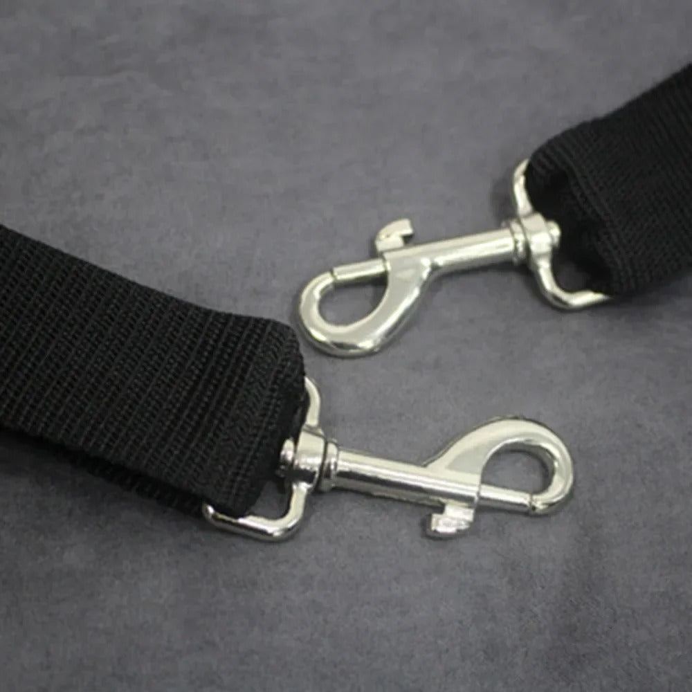 Large Dog Car Seat with Safety Belt – Washable Travel Dog Bed for Back Seat - Delicate Leather