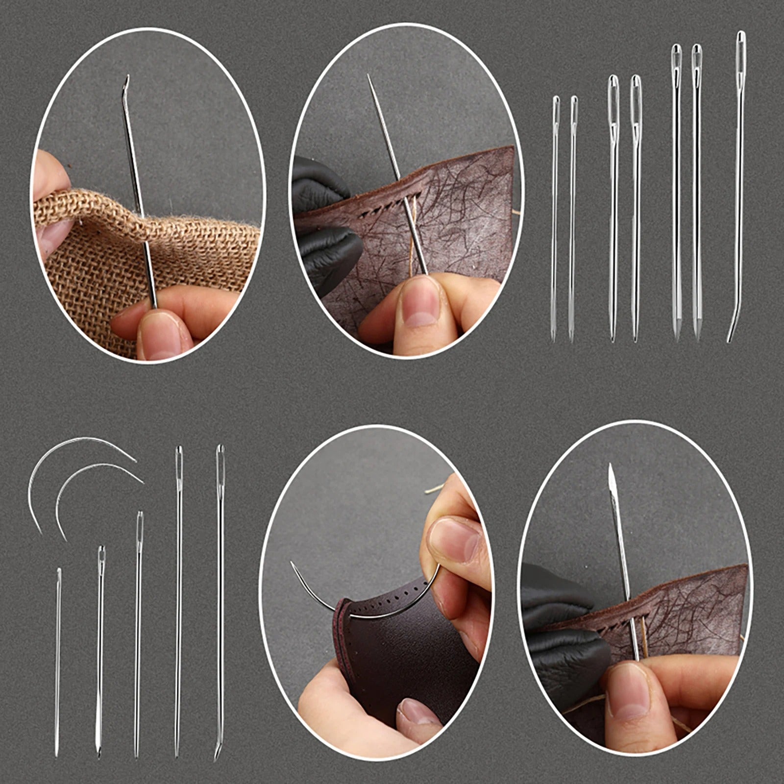 Complete Leather Sewing Kit – Waxed Thread, Needles, Awls, Groover & Punch Tools for DIY Crafting