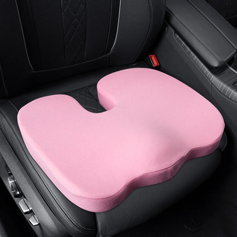 Cushion Non-Slip Orthopedic Memory Foam – Coccyx Support for Tailbone, Sciatica, and Back Pain Relief - Delicate Leather