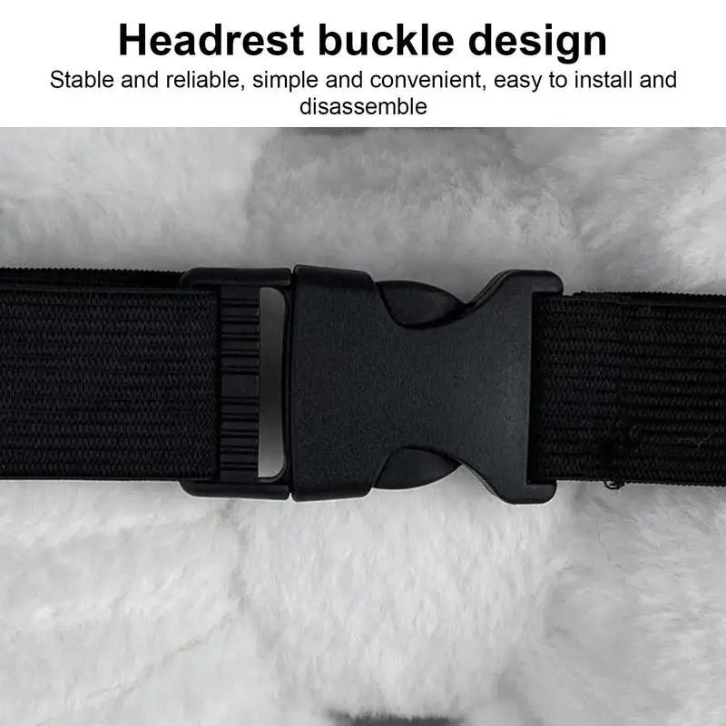 Plush Bowknot Car Headrest Pillow – Soft Neck & Lumbar Support Cushion - Delicate Leather