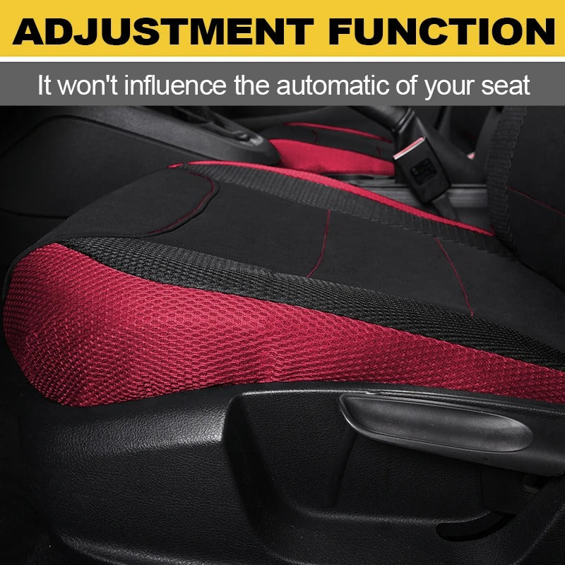 Full Set Car Seat Covers – Polyester Sandwich Material, Universal Fit for 5-Seater Vehicles, Airbag Compatible, for Car - Delicate Leather