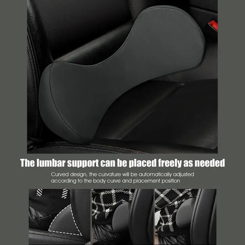 Ergonomic Memory Foam Car Lumbar Cushion – Supportive Waist Pad for Car, Office, and Home - Delicate Leather