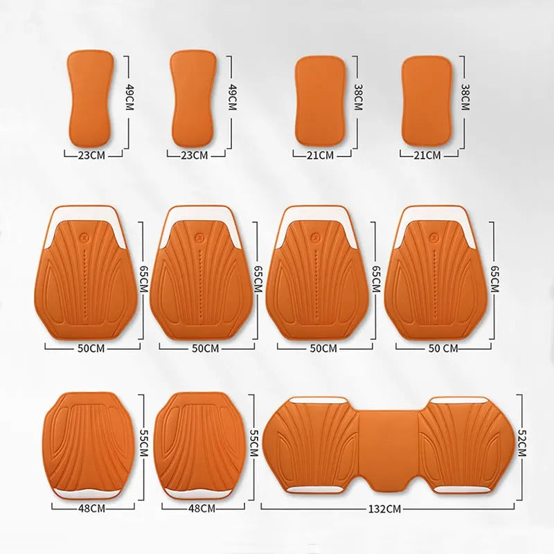 Universal Pink and White Car Seat Cover - Breathable Leather Protector Mat with Anti-Slip Design - Delicate Leather