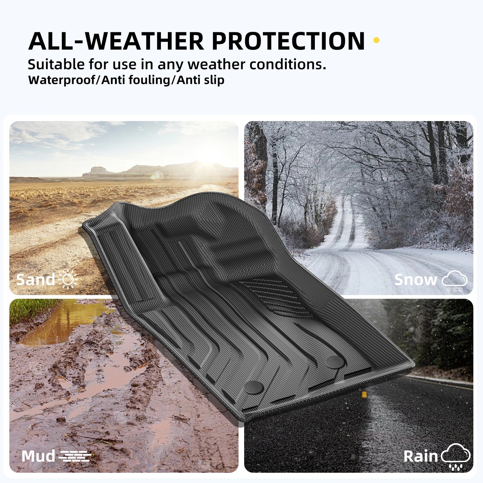 TPE 3D Car Floor Mats for Ford Ranger (2023-2024) - 3PCS/SET, All-Weather Auto Accessories - Delicate Leather