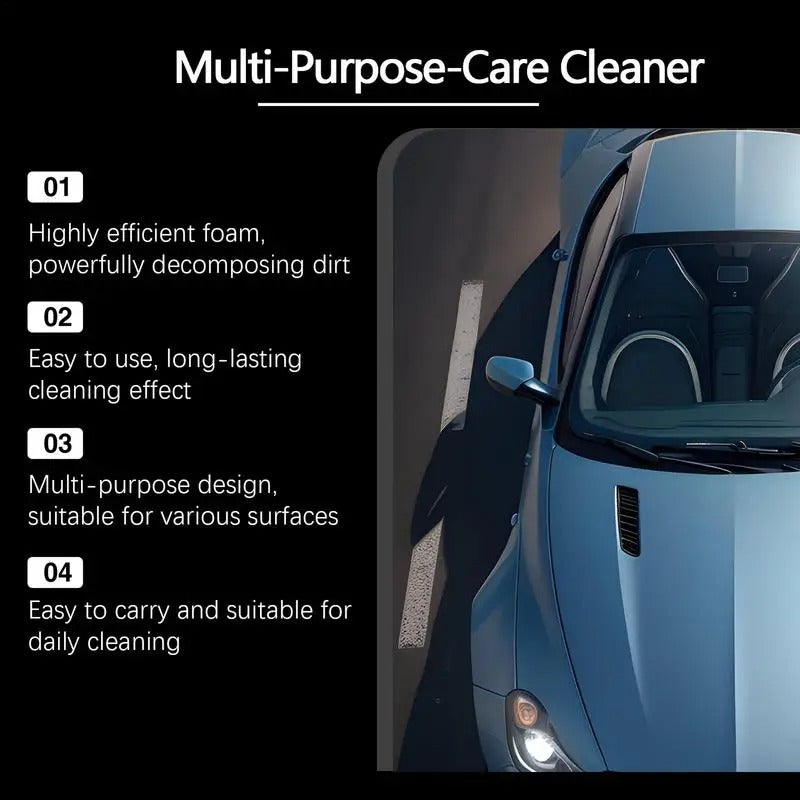 Multi-Purpose Car Interior Cleaner – 120ml Foam Cleaning Solution for Auto & Household Use - Delicate Leather