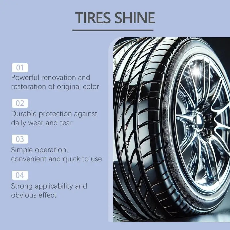 Long-Lasting Tire Detailing Spray – Waterproof Tire Cleaner & Polishing Solution (120ml)