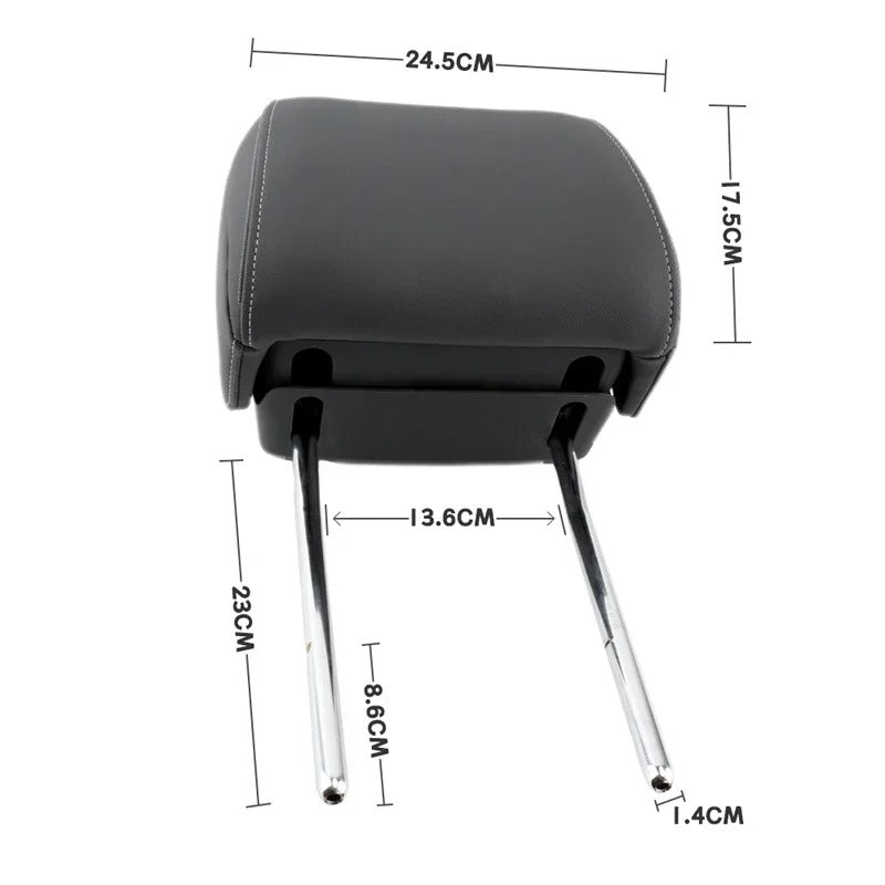 Adjustable Headrest for Audi and Volkswagen Models – Genuine Leather with Four Regulation Options - Delicate Leather