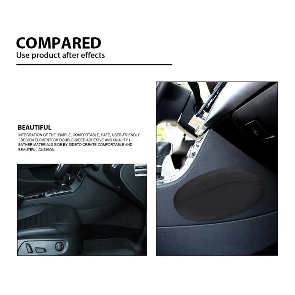 Ergonomic Car Seat Leg Support Cushion – Memory Foam Thigh & Knee Pad - Delicate Leather