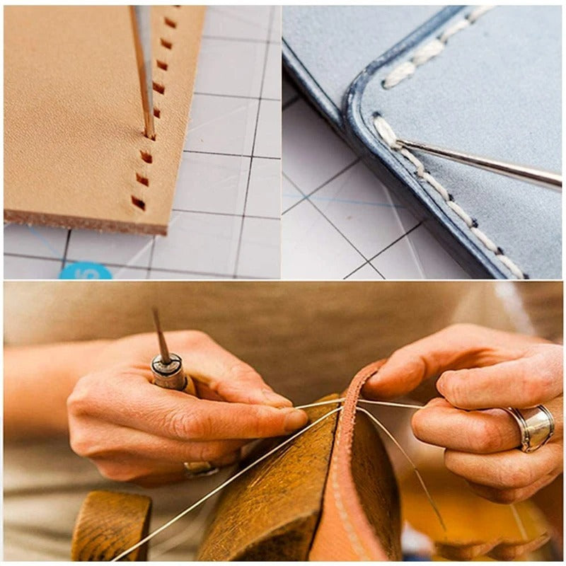 50-Piece Leather Craft Tools Kit – Complete Set for Sewing, Punching, Carving, and More - Delicate Leather