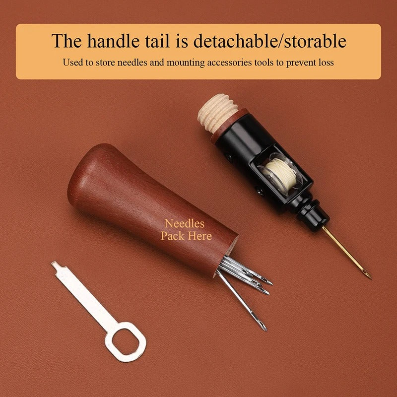 Leather Speedy Stitcher Sewing Awl Kit - DIY Leather Craft and Canvas Repair Tool - Delicate Leather