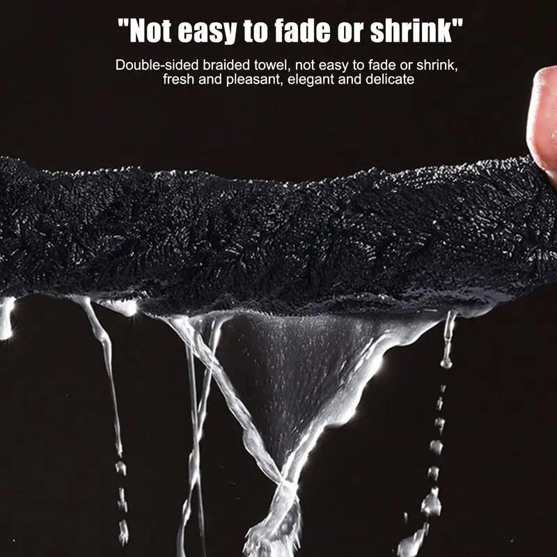 Double-Sided Car Cleaning Towel – Absorbent Multipurpose Twisted Braid Cloth - Delicate Leather