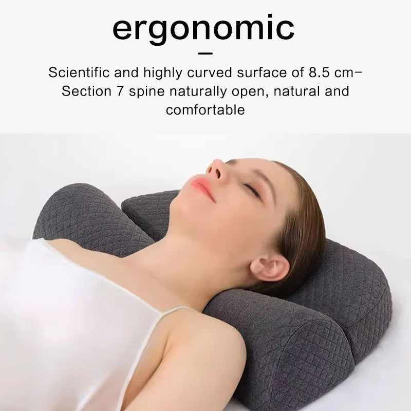 Ergonomic Cervical Memory Foam Contour Pillow - Orthopedic Bed Pillow for Side Sleepers - Delicate Leather