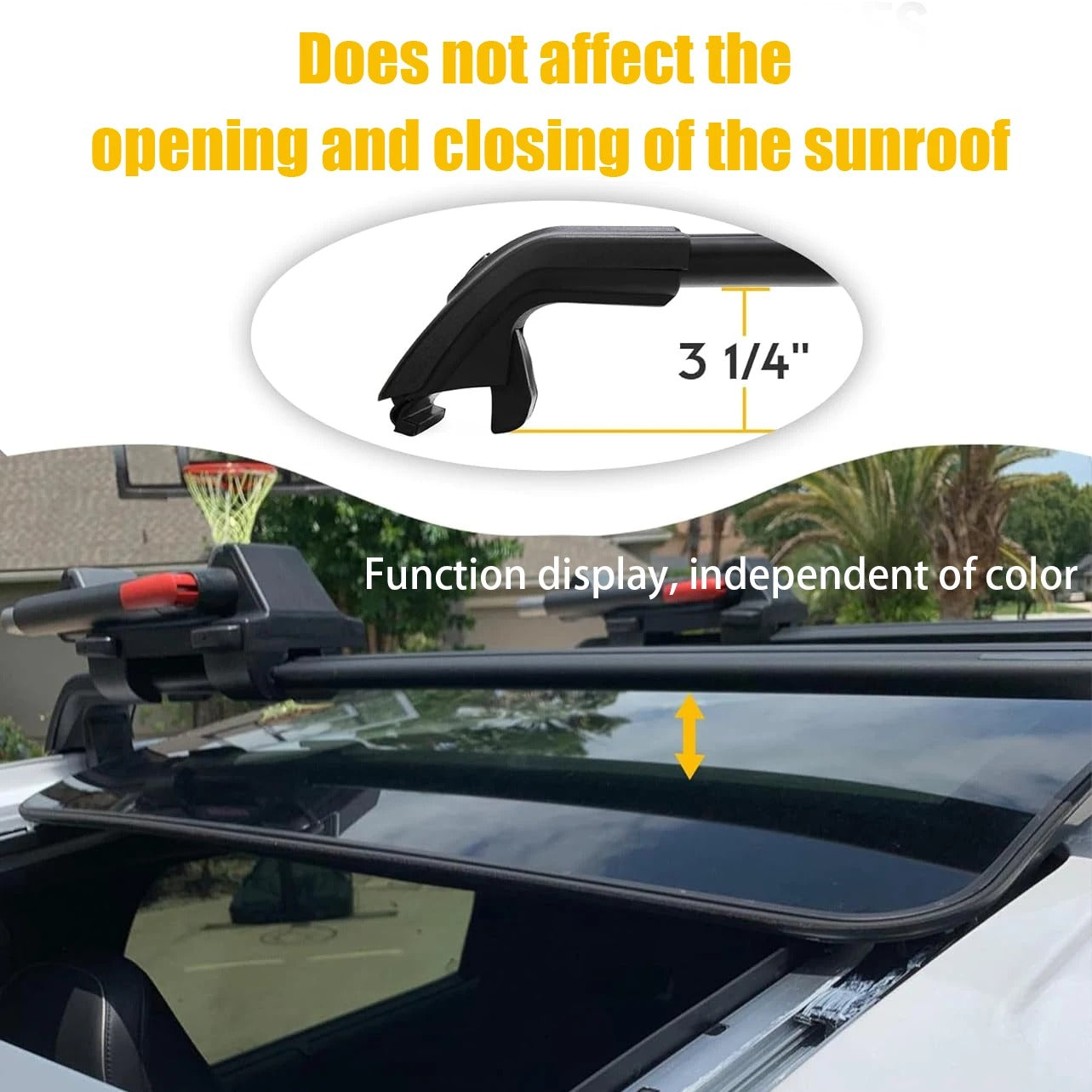 2pcs Lockable Aluminum Roof Rack Crossbars for Porsche Macan (2014-2023) - Adjustable Luggage Carrier