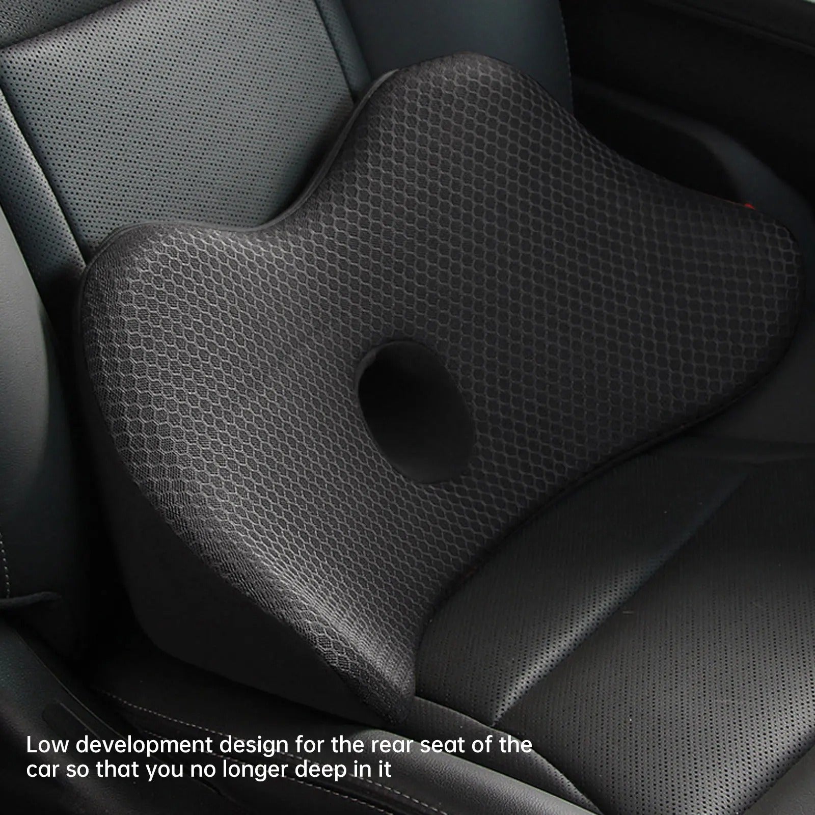 Memory Foam Car Back Cushion – Orthopedic Massage Seat Mat for Travel, Office, and Chair Support - Delicate Leather