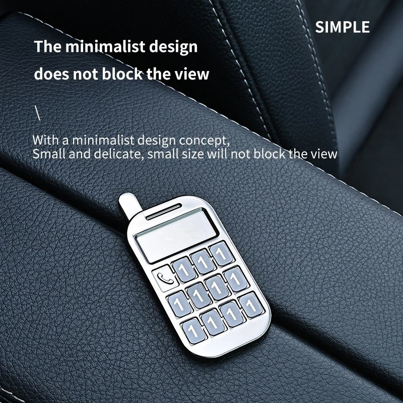 Titanium Alloy Temporary Parking Number Plate – Metal Number Display for Cars & Trucks - Delicate Leather