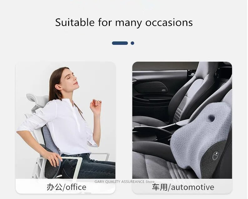 Memory Foam Cushion Set – Lumbar Support and Orthopedic Pillow for Improved Posture and Pain Relief - Delicate Leather