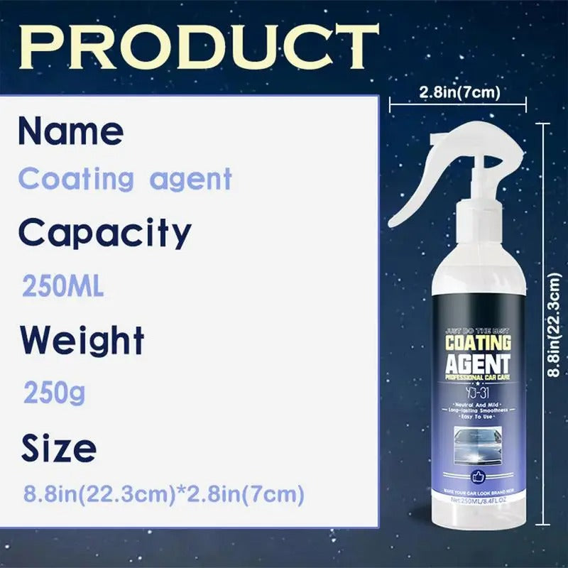 Ceramic Coating Spray for Cars – 250ml Rapid Wax Polish for Cars, Trucks & Motorcycles