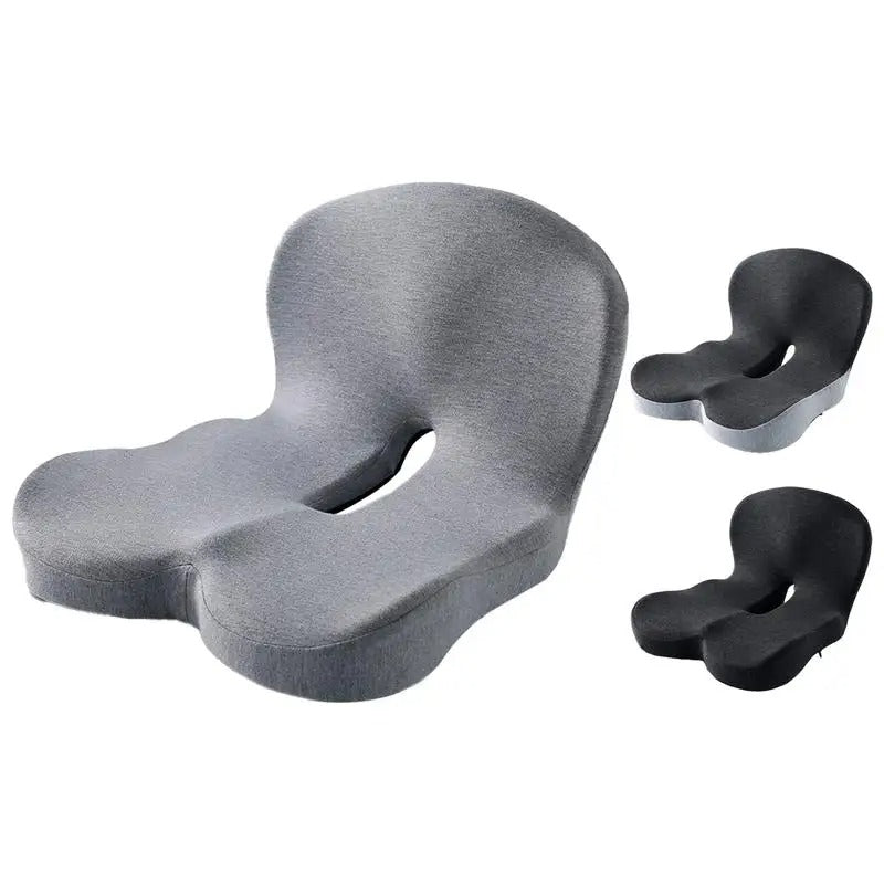 Memory Foam Car Seat Cushion – Ergonomic Driving Support for Semi-Trucks, Cars, and Office Chairs - Delicate Leather