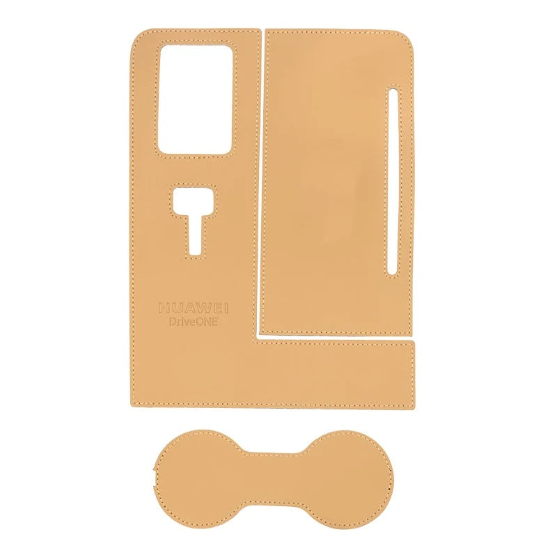 Leather Central Control Panel Stickers & Cup Mat – For SERES AITO M7 2024 - Delicate Leather