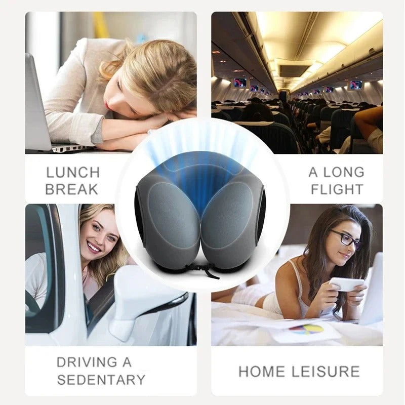 U-Shaped Memory Foam Travel Neck Pillow – Soft Slow Rebound Pillow for Cervical Health & Comfort - Delicate Leather