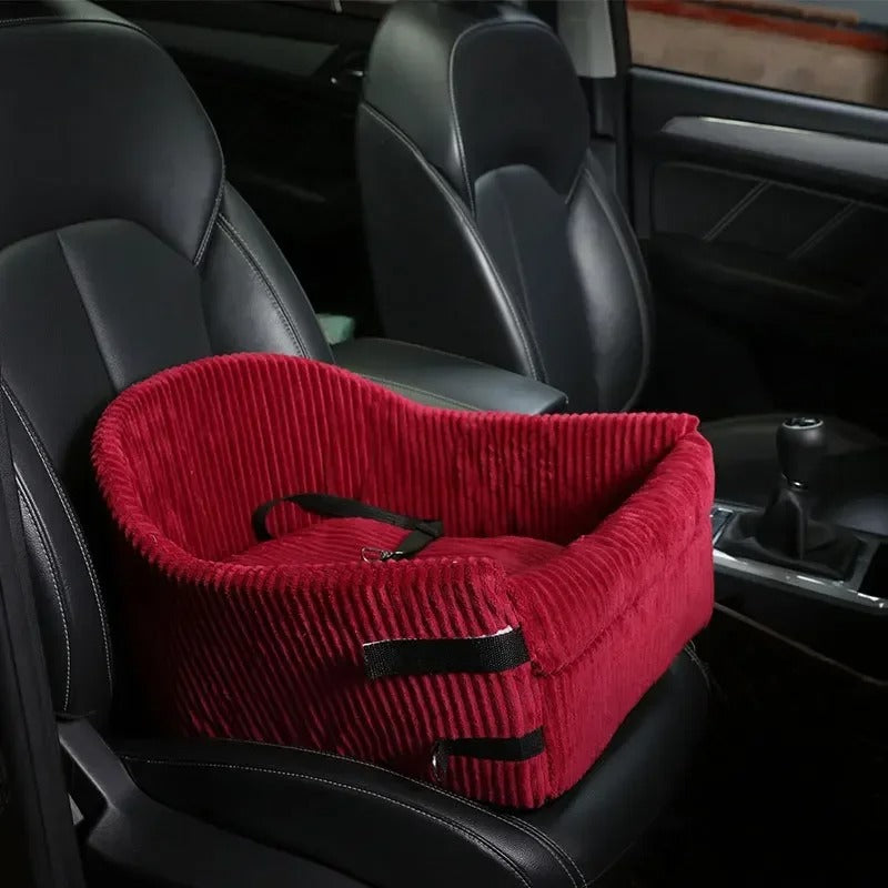 Comfortable Pet Car Seat Carrier Bag - Washable Travel Cushion for Dogs & Cats - Delicate Leather