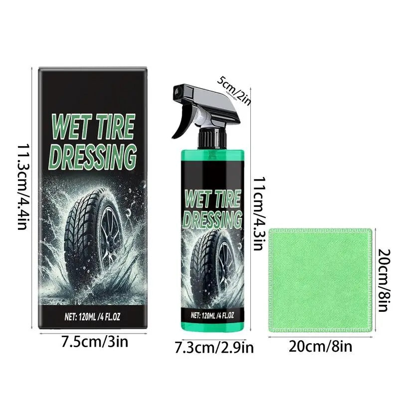Long-Lasting Tire Shine Spray – 120ml UV Protection & Waterproof Tire Coating Foam - Delicate Leather