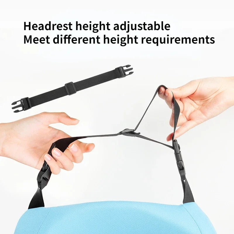 Memory Foam Children's Car Seat Headrest – Safety Neck Pillow for Kids - Delicate Leather