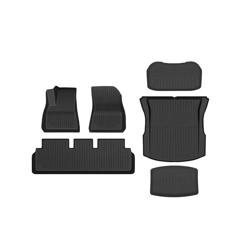 TPE Floor Mats for New Tesla Model 3 Highland 2024 - Waterproof Luggage Mat, Wear-Resistant Foot Pads, Trunk Mats Accessories - Delicate Leather