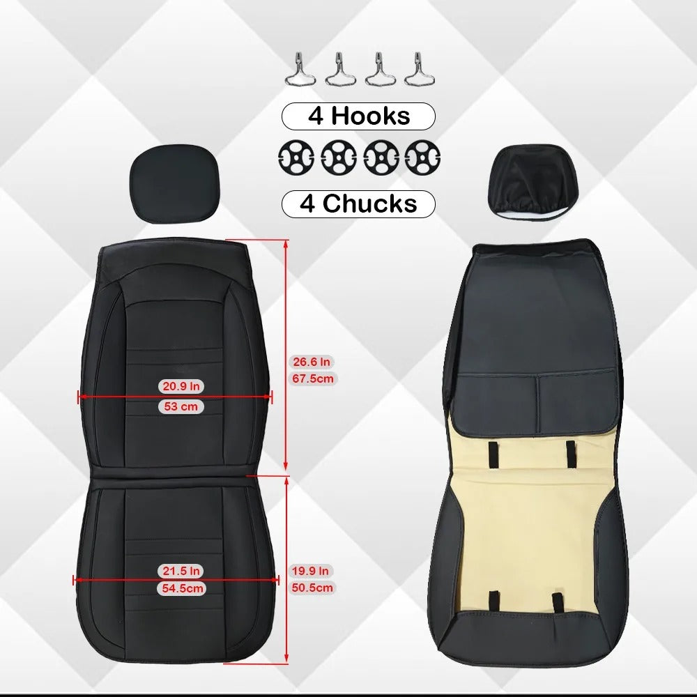 Premium Faux Leather Front Seat Covers - Universal Fit for Cars, Stylish and Protective - Delicate Leather