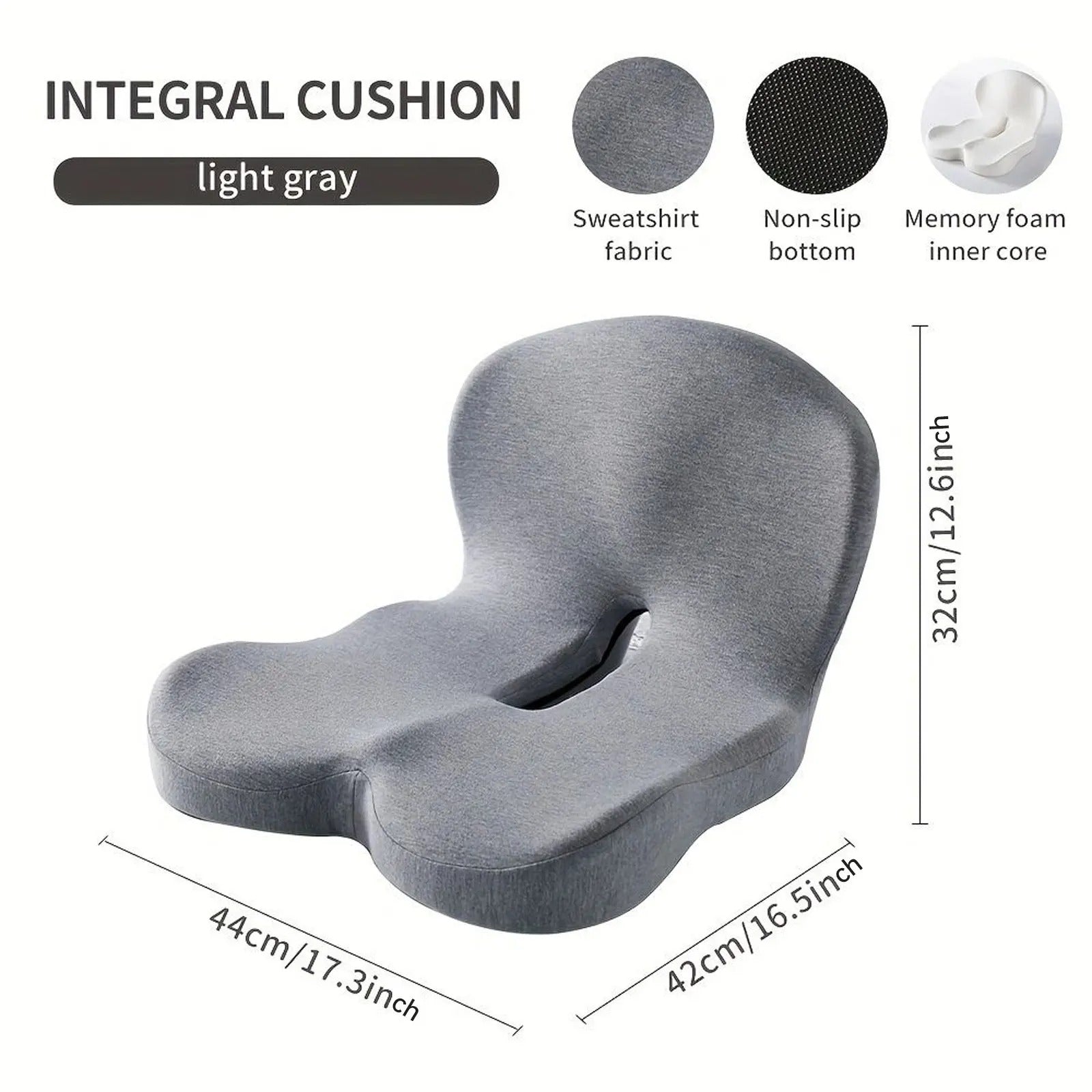 Memory Foam One-Piece Seat Cushion and Backrest – Ergonomic Support for Office, Car, and Chair Use - Delicate Leather