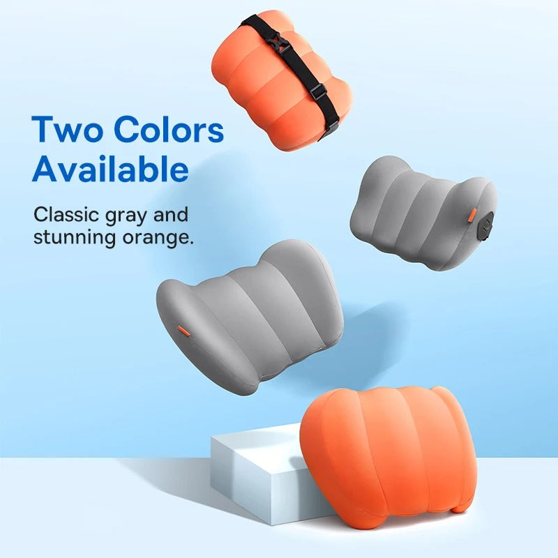 Car Headrest and Waist Pillow – 3D Memory Foam Neck and Lumbar Support Cushion - Delicate Leather