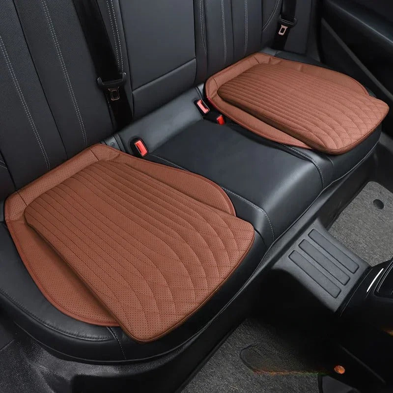 Luxury Leather Car Seat Cushion – Breathable, Non-Slip Support Pad for Universal Fit - Delicate Leather