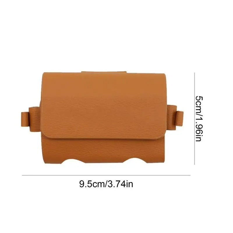 Portable Golf Storage Waist Bag – Fanny Pack with Hanging Clip for Golf Balls & Tees - Delicate Leather