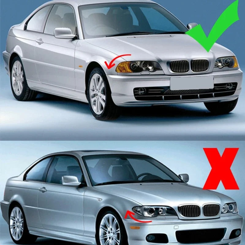 MagicKit Matte Black Kidney Grilles for BMW 3-Series E46 Coupe (1999-2003 Pre-facelift) - Delicate Leather