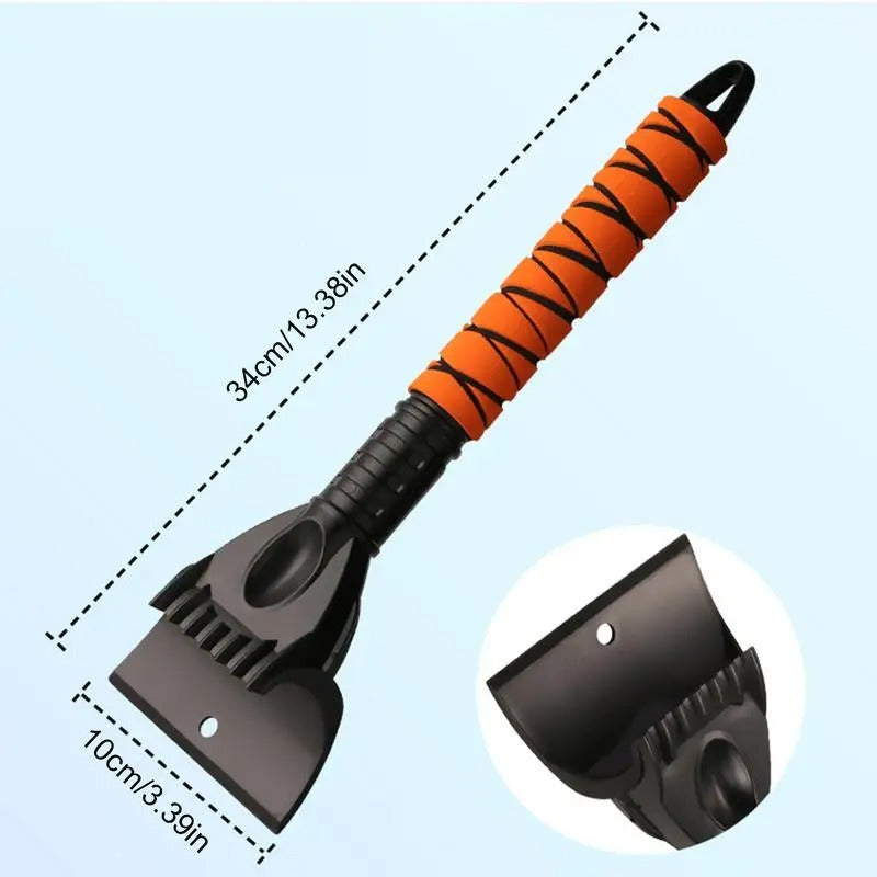 Ergonomic Snow Scraper for Cars – Comfortable Foam Handle & Detachable Design - Delicate Leather