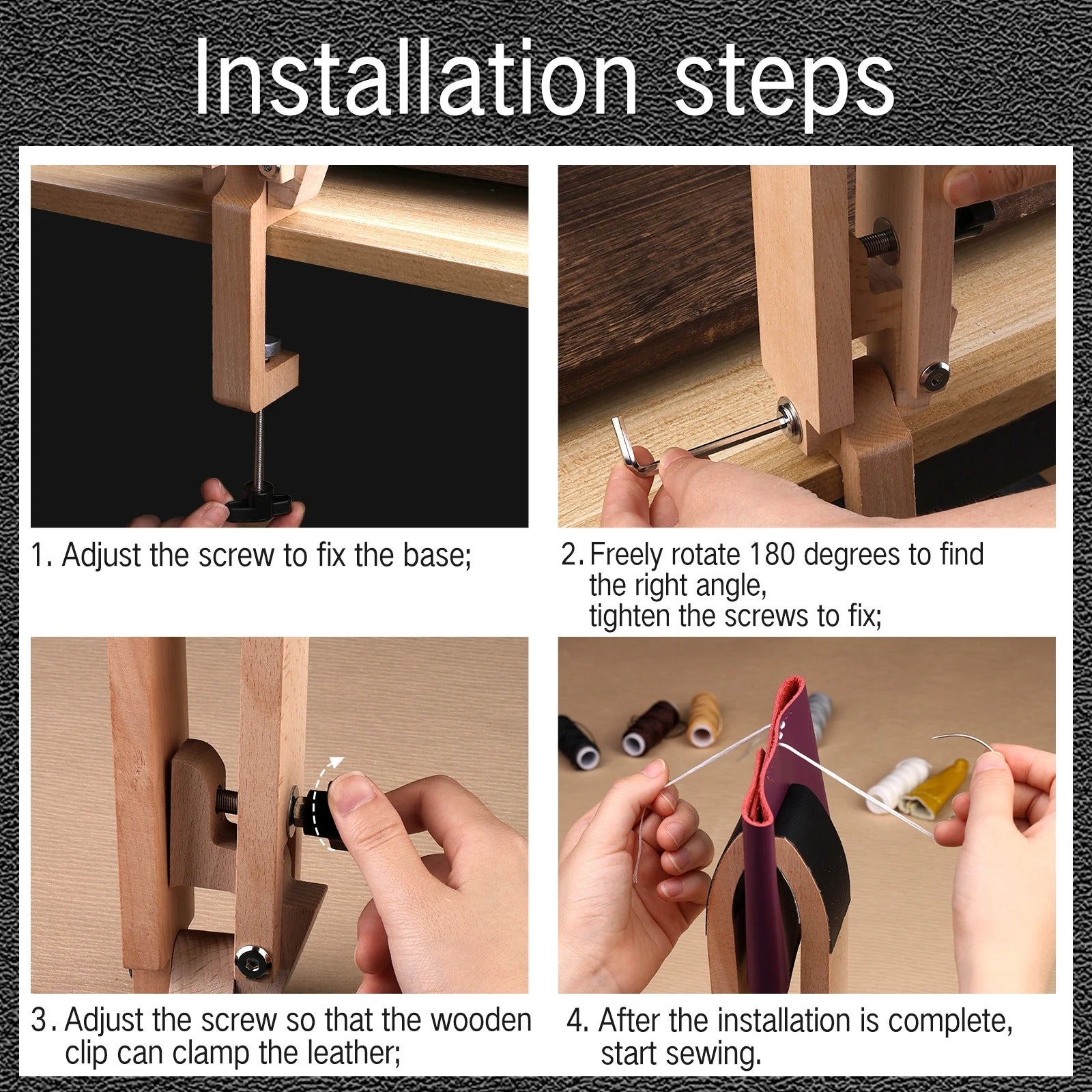 Leather Stitching Sewing Pony – Versatile Clamp with Needles and DIY Handworking Tools Set - Delicate Leather