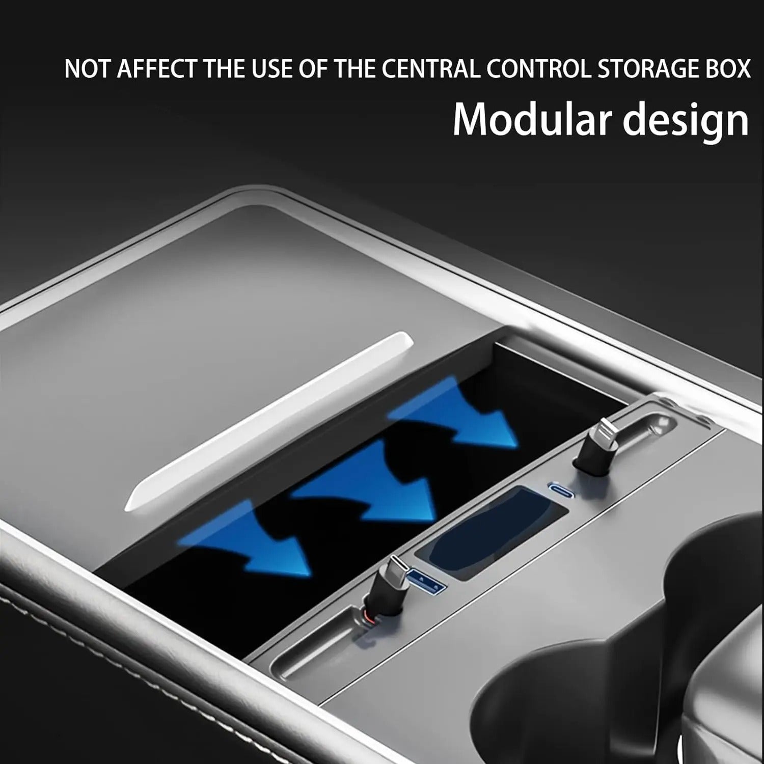 USB Hub and Fast Charger for Tesla Model Y and Model 3 (2021-2024)