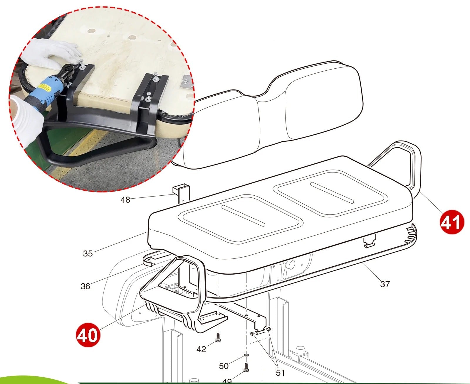 Golf Cart Hip Restraint Armrest – Driver & Passenger Side for EZGO TXT 1994-Up