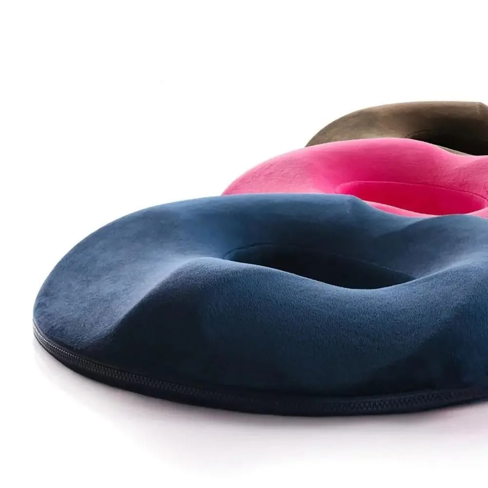 Donut Pillow – Memory Foam Seat Cushion for Tailbone & Hemorrhoid Relief - Delicate Leather